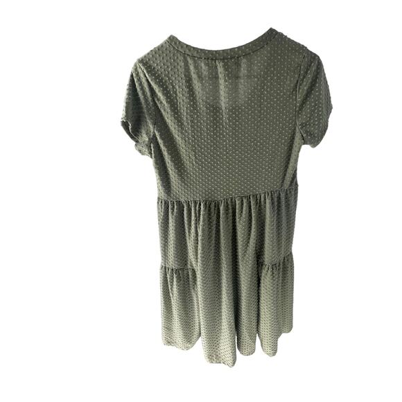 NWT Rolla Coster Olive Green Jacquard Dot Mini Short Sleeve Dress Women's Large - Picture 5 of 6